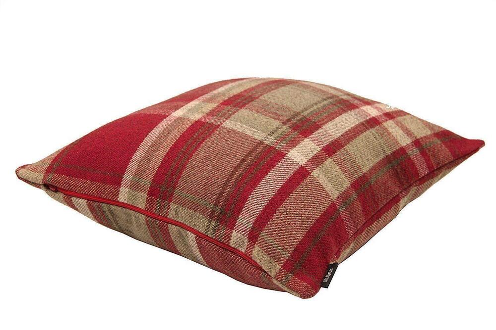 4210 Red Heritage Tartan Throw Cushion Covers 20x20 Inches Highlands